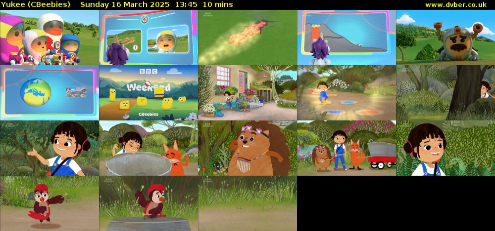 Yukee (CBeebies) Sunday 16 March 2025 13:45 - 13:55