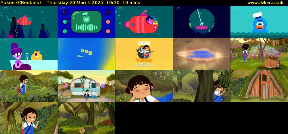 Yukee (CBeebies) Thursday 20 March 2025 10:30 - 10:40