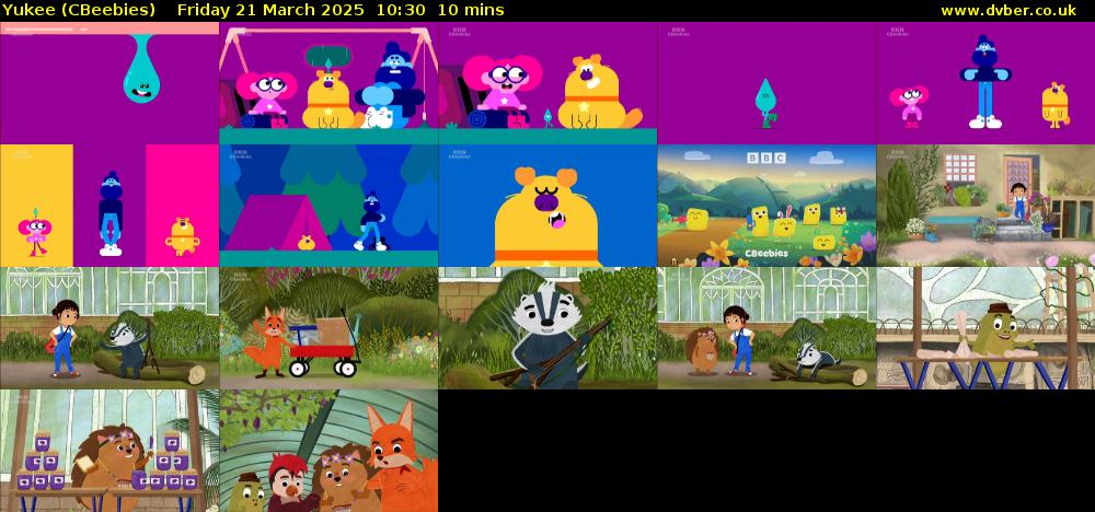 Yukee (CBeebies) Friday 21 March 2025 10:30 - 10:40