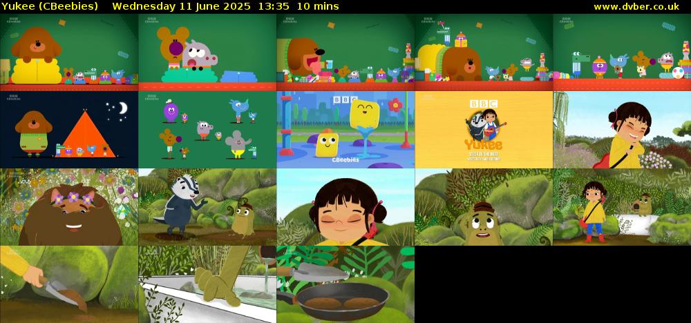 Yukee (CBeebies) Wednesday 11 June 2025 13:35 - 13:45