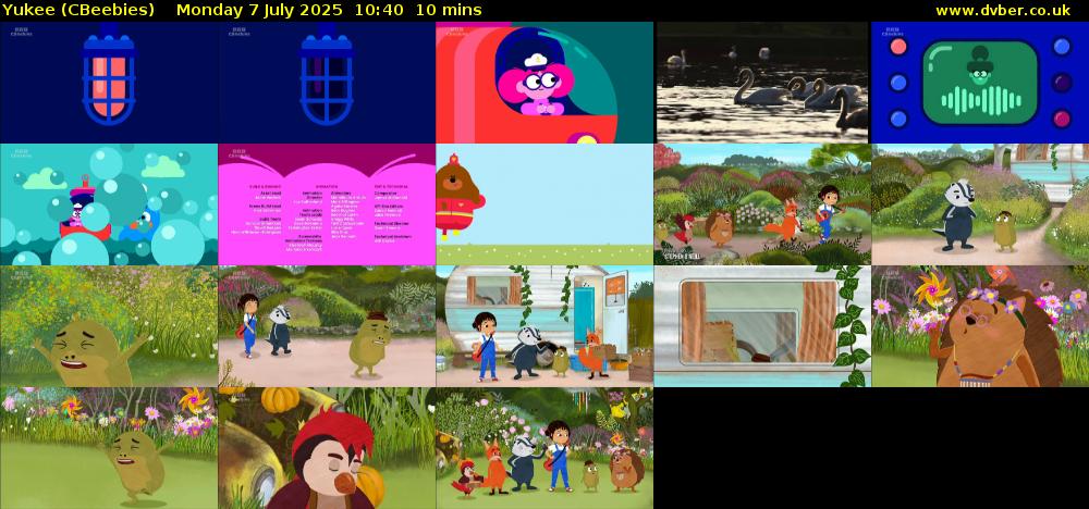 Yukee (CBeebies) Monday 7 July 2025 10:40 - 10:50