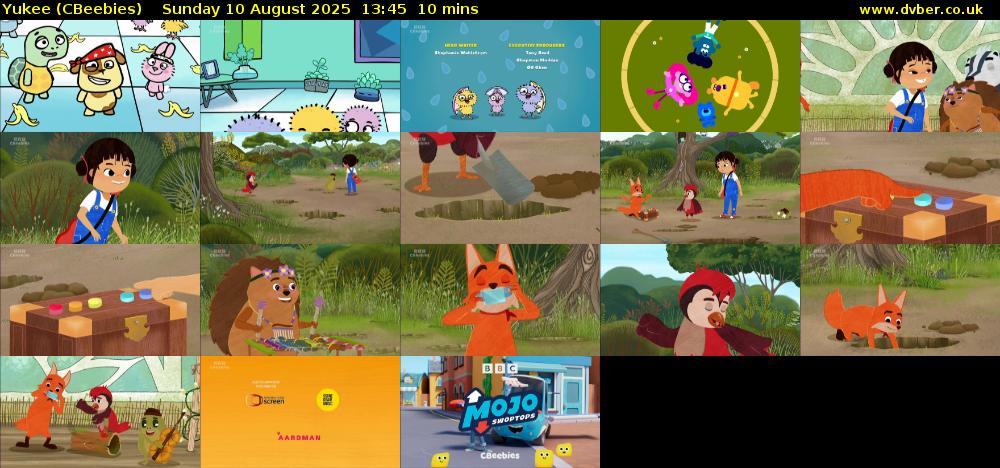 Yukee (CBeebies) Sunday 10 August 2025 13:45 - 13:55