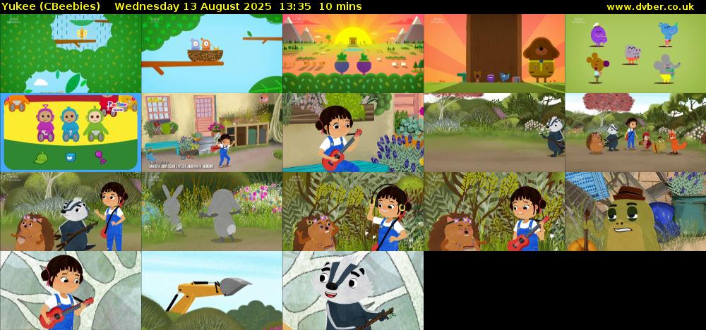 Yukee (CBeebies) Wednesday 13 August 2025 13:35 - 13:45
