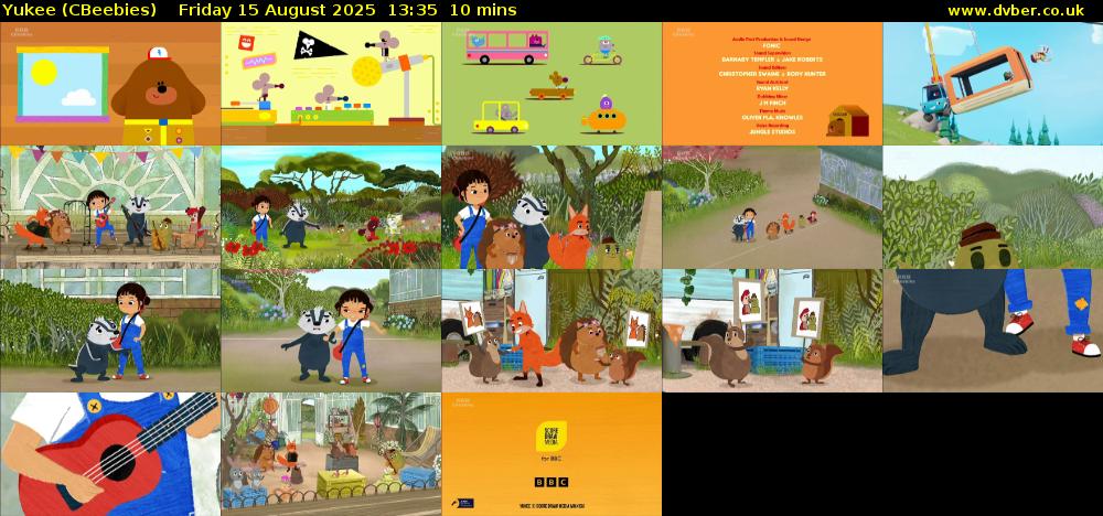 Yukee (CBeebies) Friday 15 August 2025 13:35 - 13:45