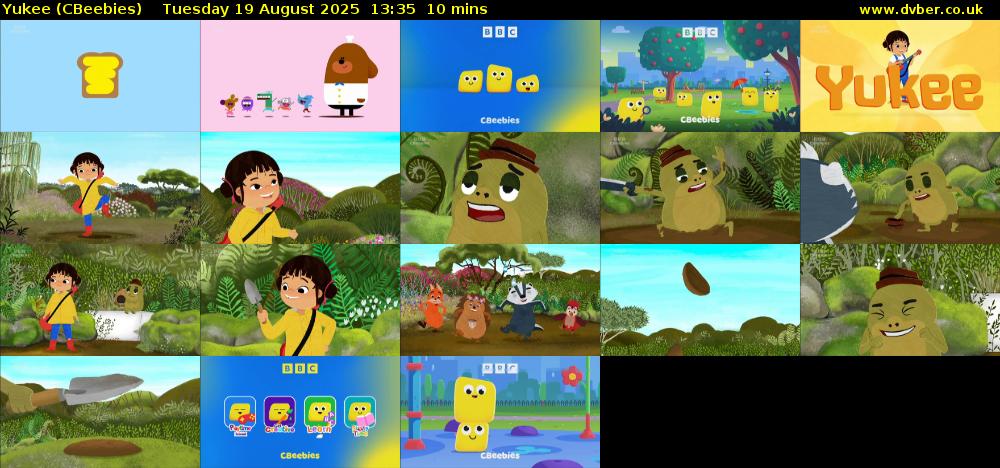 Yukee (CBeebies) Tuesday 19 August 2025 13:35 - 13:45