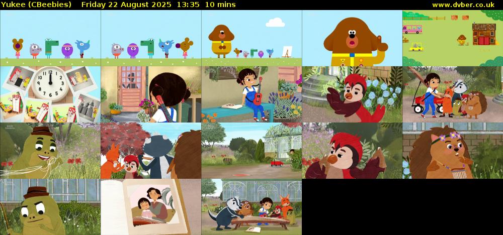 Yukee (CBeebies) Friday 22 August 2025 13:35 - 13:45