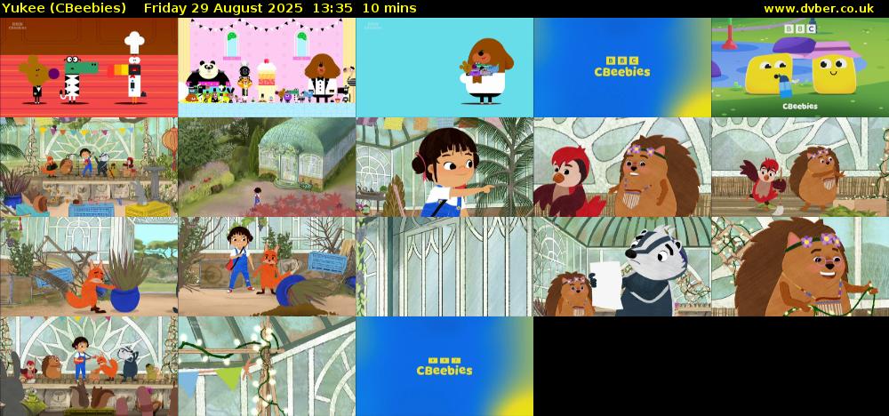 Yukee (CBeebies) Friday 29 August 2025 13:35 - 13:45
