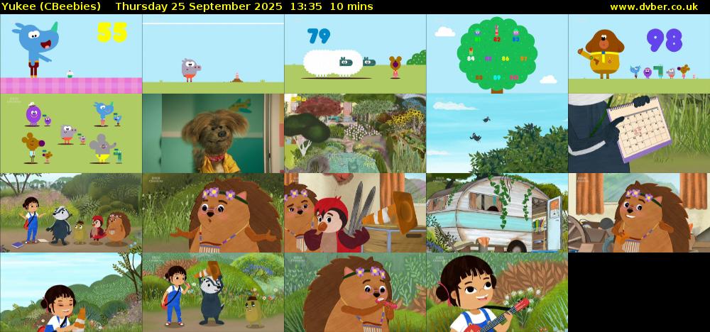 Yukee (CBeebies) Thursday 25 September 2025 13:35 - 13:45