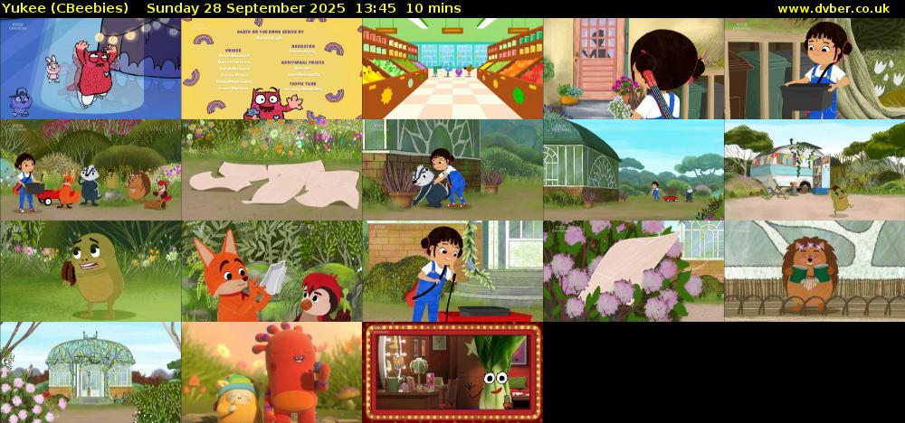 Yukee (CBeebies) Sunday 28 September 2025 13:45 - 13:55
