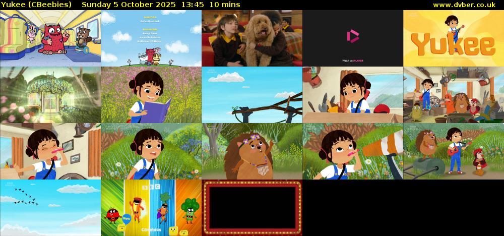 Yukee (CBeebies) Sunday 5 October 2025 13:45 - 13:55