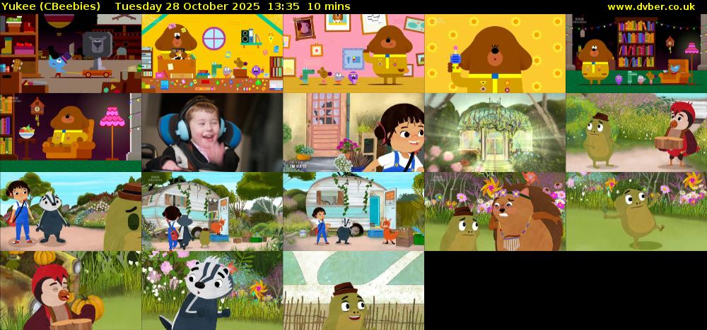 Yukee (CBeebies) Tuesday 28 October 2025 13:35 - 13:45