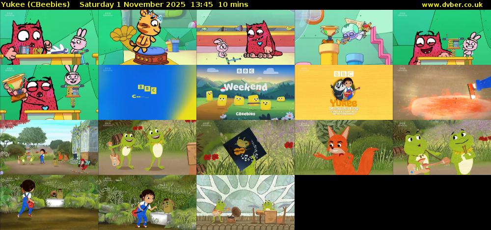 Yukee (CBeebies) Saturday 1 November 2025 13:45 - 13:55