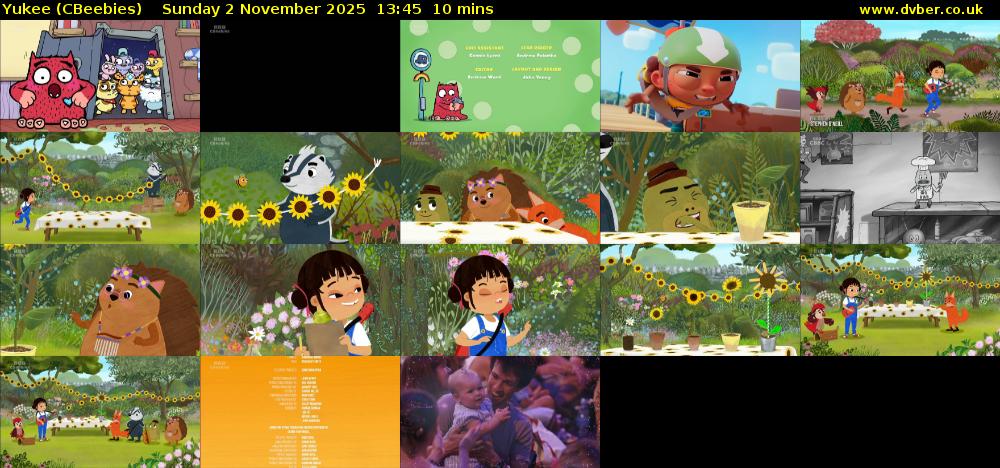 Yukee (CBeebies) Sunday 2 November 2025 13:45 - 13:55