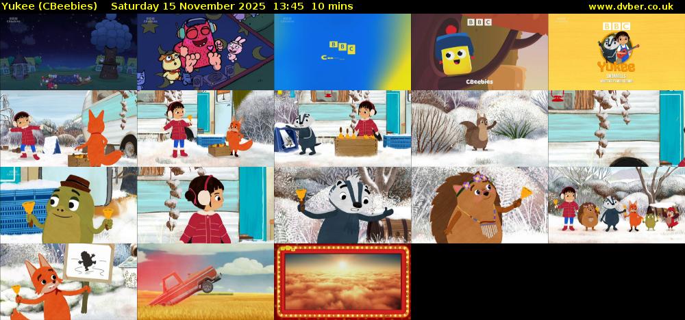 Yukee (CBeebies) Saturday 15 November 2025 13:45 - 13:55