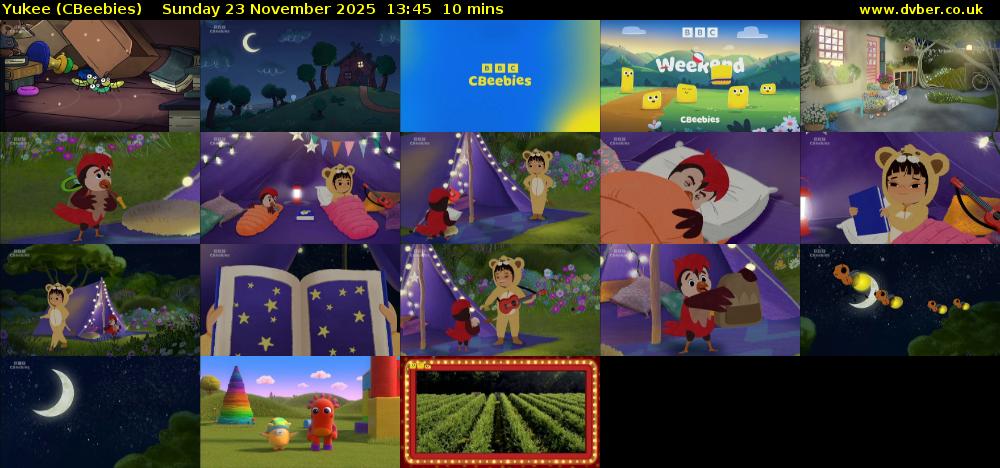 Yukee (CBeebies) Sunday 23 November 2025 13:45 - 13:55