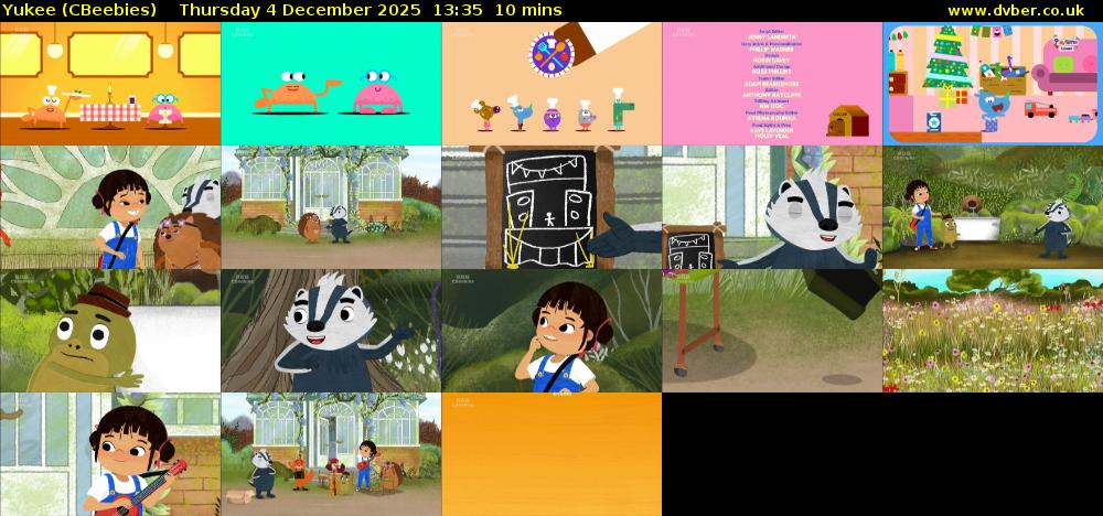 Yukee (CBeebies) Thursday 4 December 2025 13:35 - 13:45