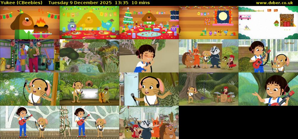 Yukee (CBeebies) Tuesday 9 December 2025 13:35 - 13:45