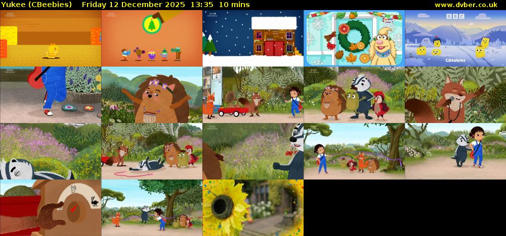 Yukee (CBeebies) Friday 12 December 2025 13:35 - 13:45