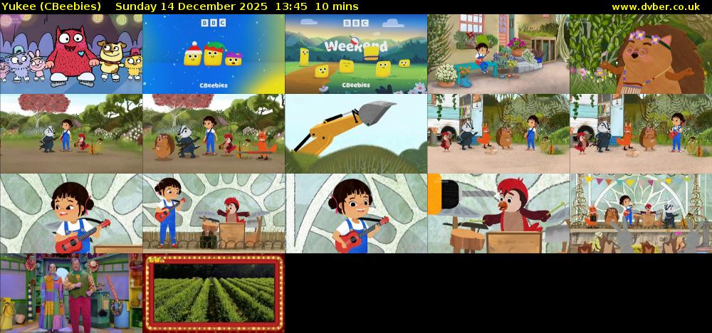 Yukee (CBeebies) Sunday 14 December 2025 13:45 - 13:55