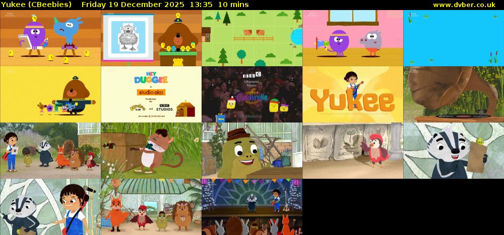 Yukee (CBeebies) Friday 19 December 2025 13:35 - 13:45