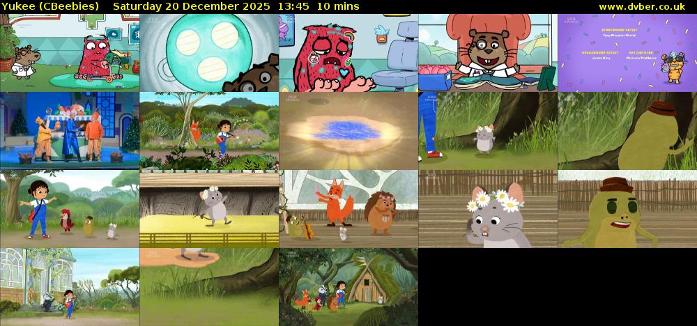 Yukee (CBeebies) Saturday 20 December 2025 13:45 - 13:55