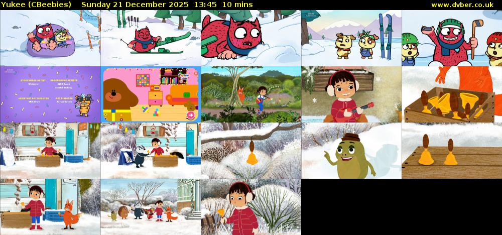 Yukee (CBeebies) Sunday 21 December 2025 13:45 - 13:55