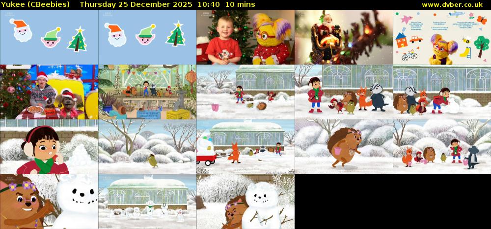 Yukee (CBeebies) Thursday 25 December 2025 10:40 - 10:50
