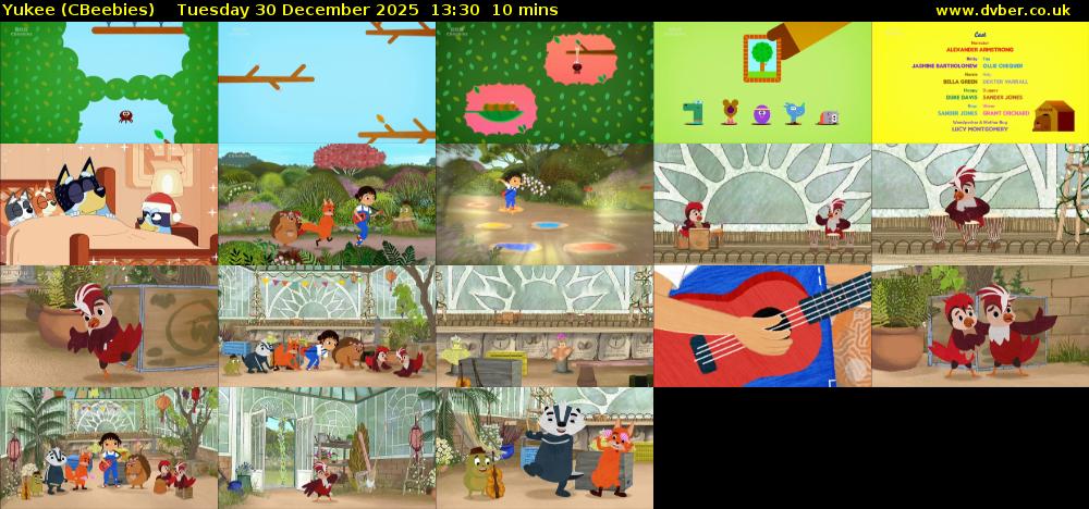 Yukee (CBeebies) Tuesday 30 December 2025 13:30 - 13:40