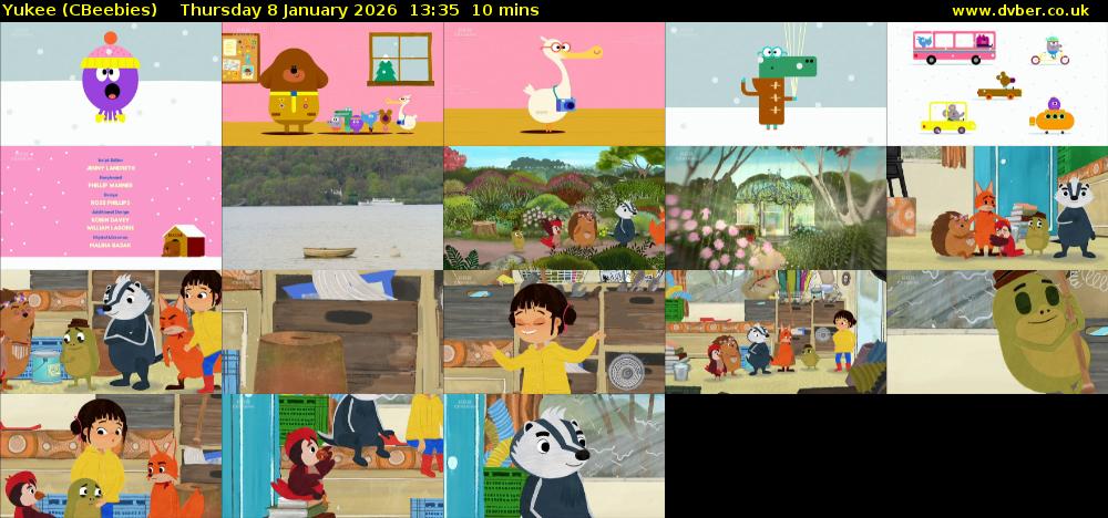 Yukee (CBeebies) Thursday 8 January 2026 13:35 - 13:45