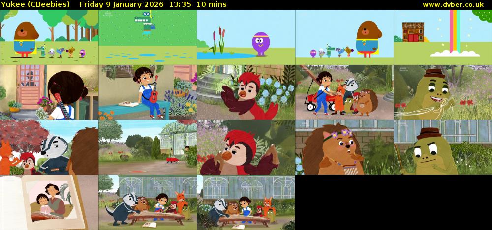 Yukee (CBeebies) Friday 9 January 2026 13:35 - 13:45