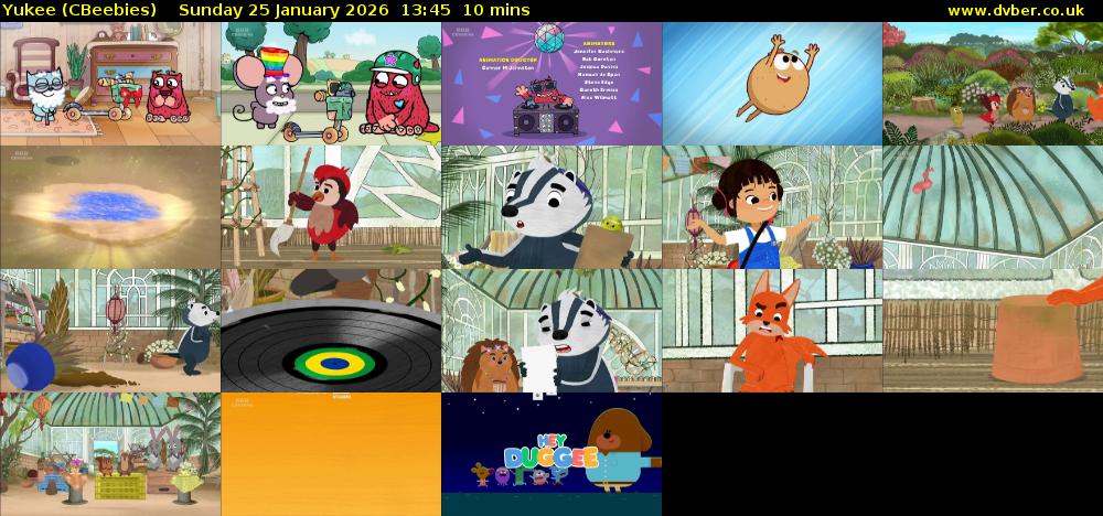 Yukee (CBeebies) Sunday 25 January 2026 13:45 - 13:55
