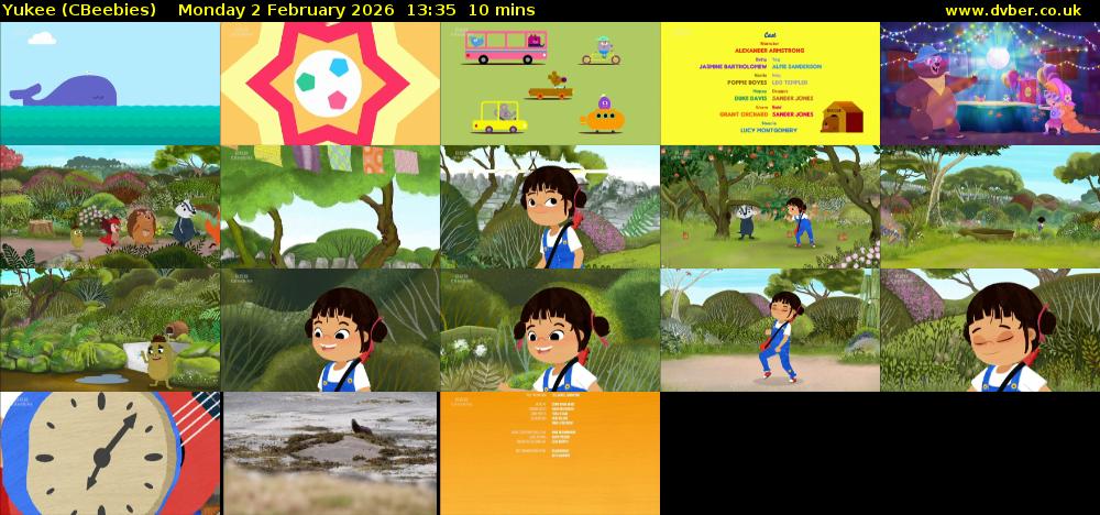 Yukee (CBeebies) Monday 2 February 2026 13:35 - 13:45