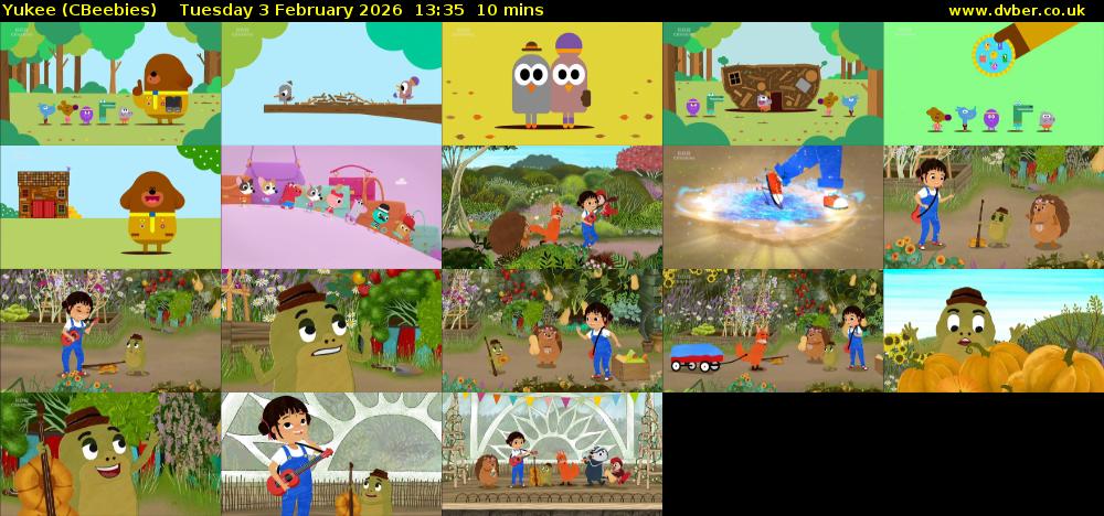 Yukee (CBeebies) Tuesday 3 February 2026 13:35 - 13:45