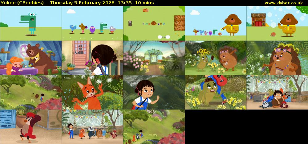 Yukee (CBeebies) Thursday 5 February 2026 13:35 - 13:45