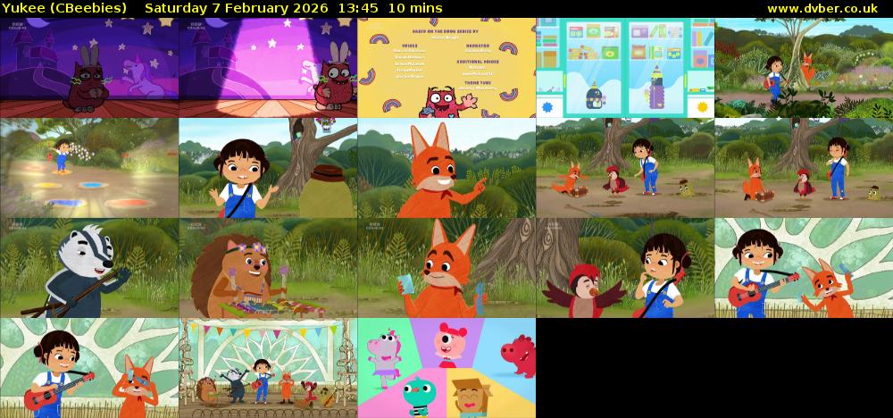Yukee (CBeebies) Saturday 7 February 2026 13:45 - 13:55