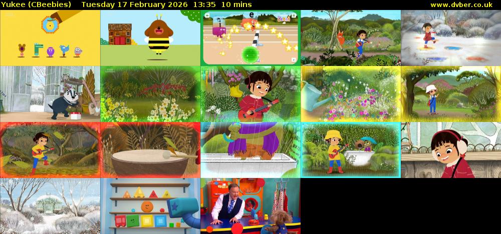 Yukee (CBeebies) Tuesday 17 February 2026 13:35 - 13:45
