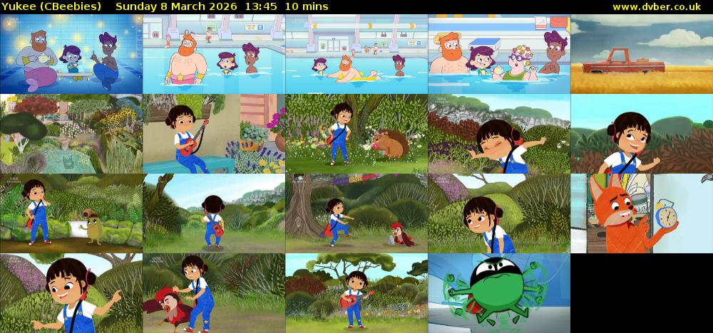 Yukee (CBeebies) Sunday 8 March 2026 13:45 - 13:55