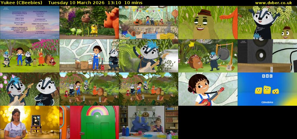 Yukee (CBeebies) Tuesday 10 March 2026 13:10 - 13:20