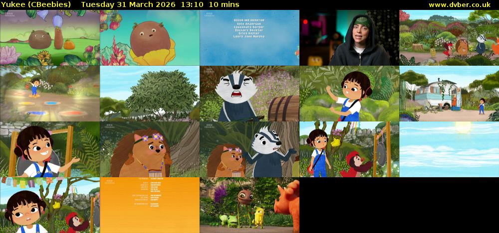 Yukee (CBeebies) Tuesday 31 March 2026 13:10 - 13:20