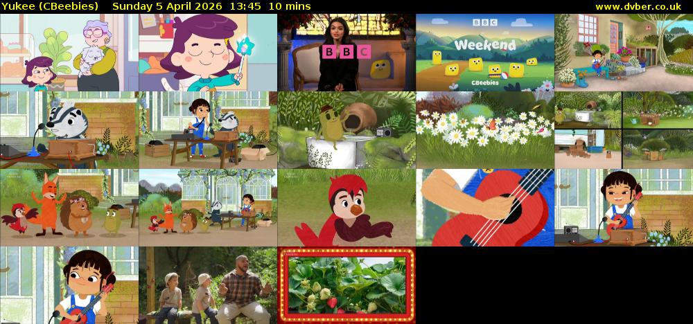 Yukee (CBeebies) Sunday 5 April 2026 13:45 - 13:55