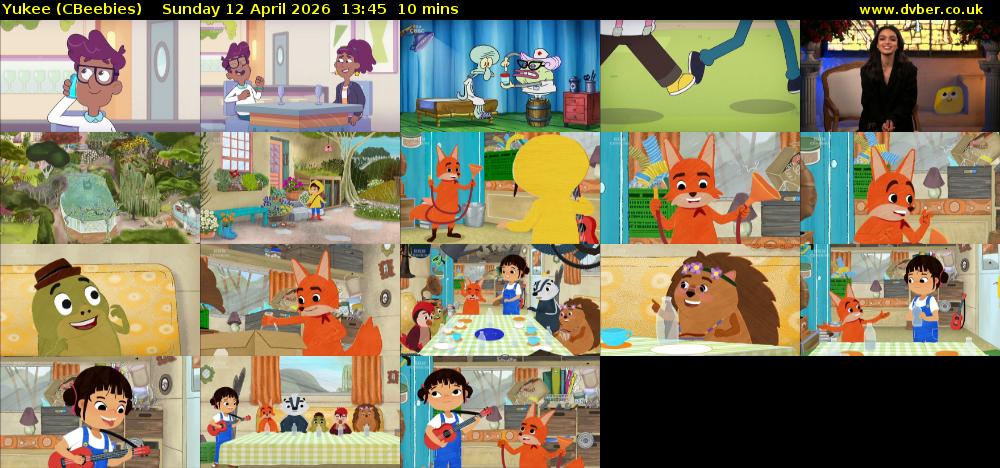 Yukee (CBeebies) Sunday 12 April 2026 13:45 - 13:55