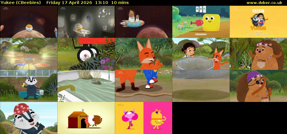 Yukee (CBeebies) Friday 17 April 2026 13:10 - 13:20
