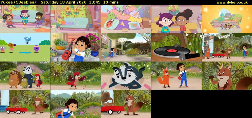Yukee (CBeebies) Saturday 18 April 2026 13:45 - 13:55