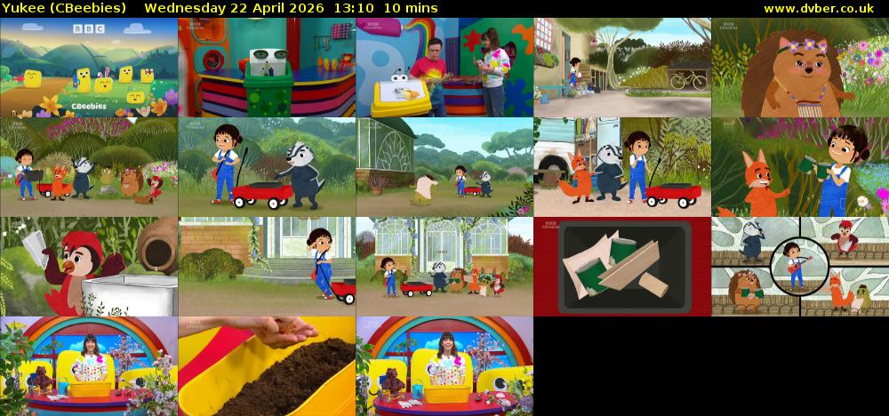 Yukee (CBeebies) Wednesday 22 April 2026 13:10 - 13:20
