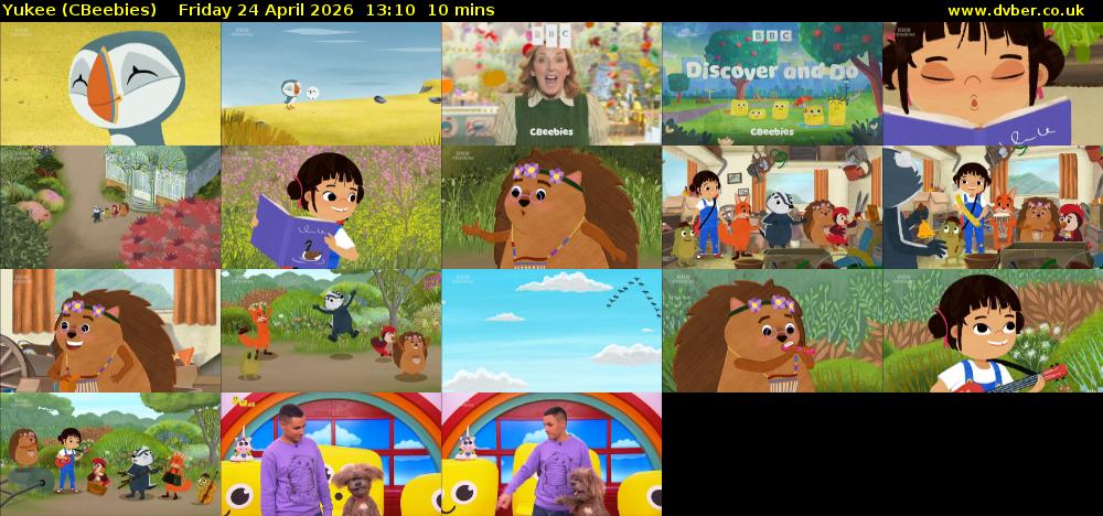 Yukee (CBeebies) Friday 24 April 2026 13:10 - 13:20