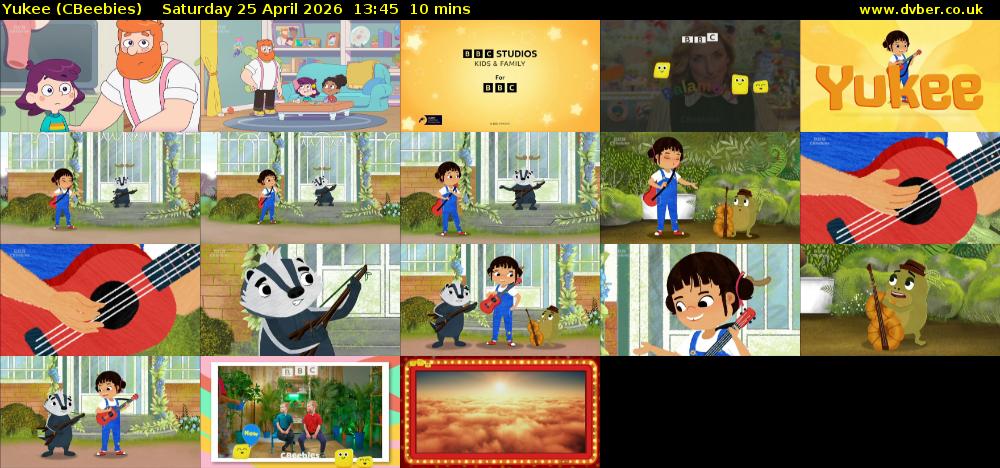 Yukee (CBeebies) Saturday 25 April 2026 13:45 - 13:55