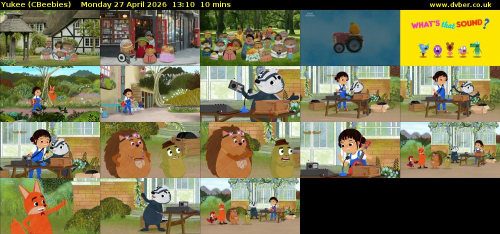Yukee (CBeebies) Monday 27 April 2026 13:10 - 13:20