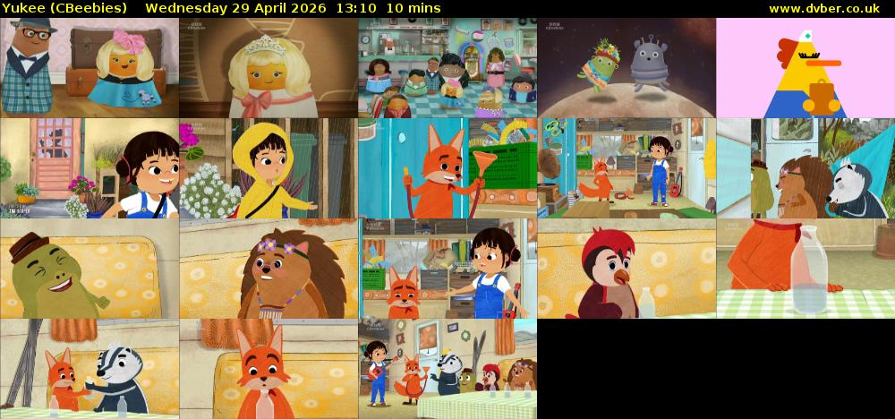Yukee (CBeebies) Wednesday 29 April 2026 13:10 - 13:20