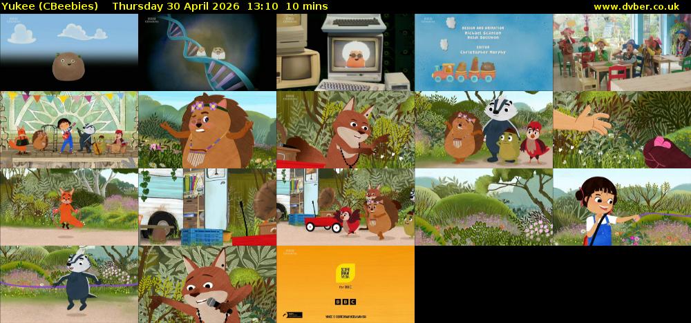 Yukee (CBeebies) Thursday 30 April 2026 13:10 - 13:20