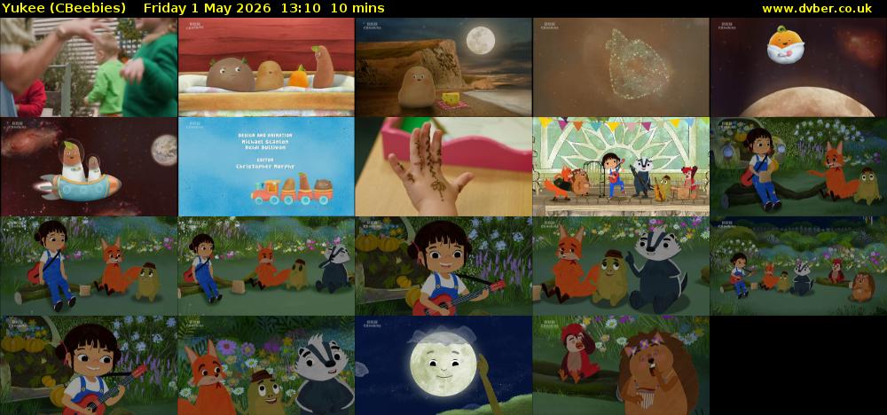 Yukee (CBeebies) Friday 1 May 2026 13:10 - 13:20